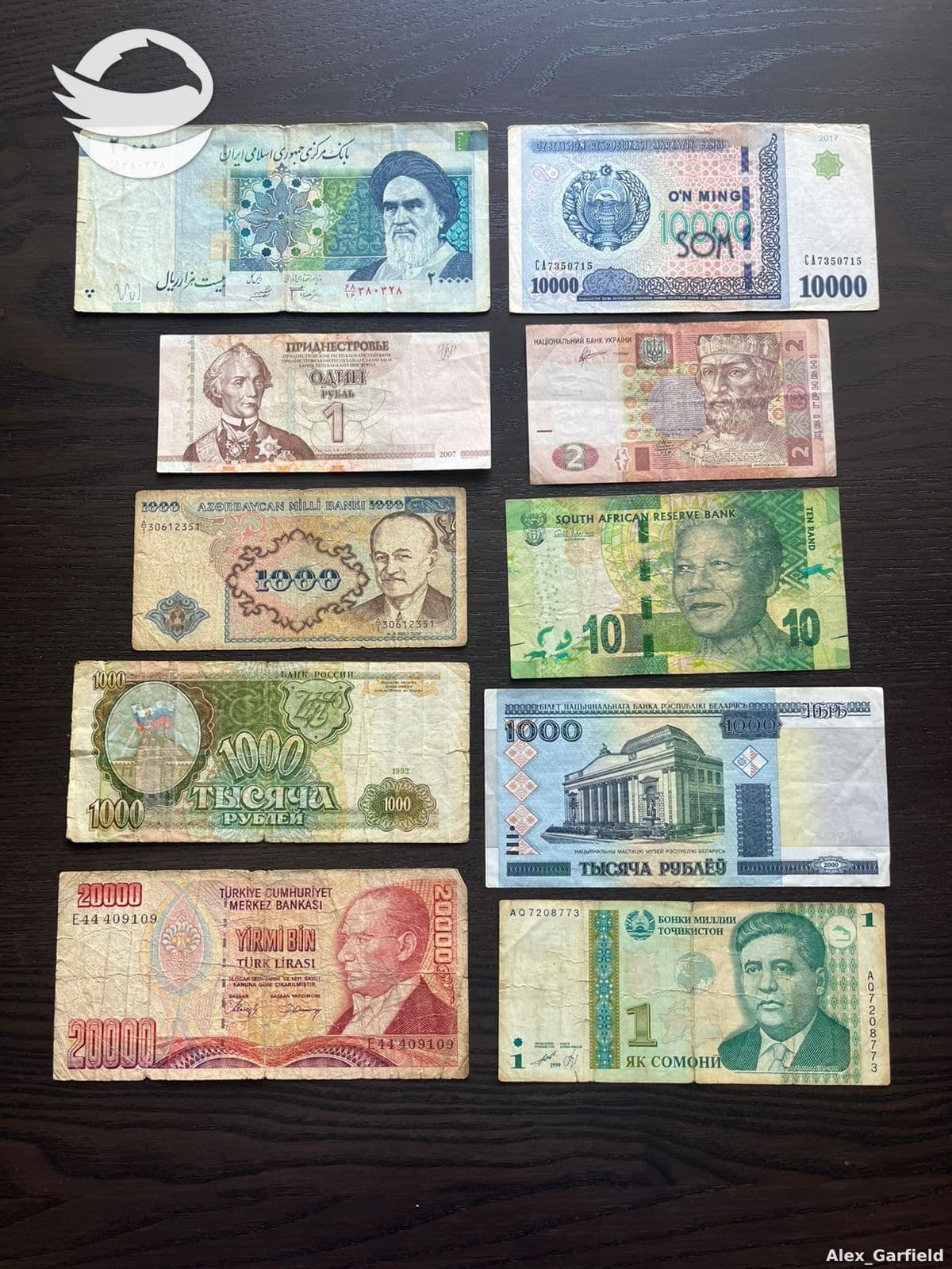 ლოტი 009 - შერული ქვეყნების ბანკნოტები